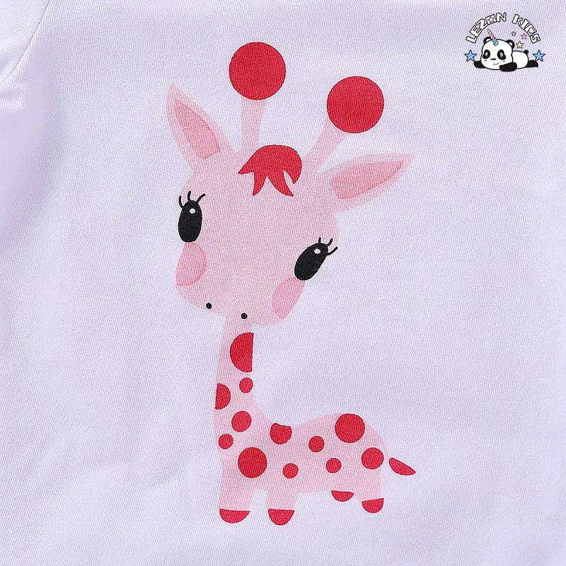 LEZONKIDS - Children Skirt New Girls pink Cute Deer Cartoon Dots Double Layer Gauze Poncho Skirt Suit Girl Clothing Set